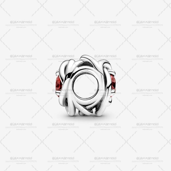 Pandora July True Red Eternity Circle Charm - Picture 2 of 5